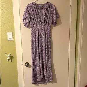 Elegant Purple Floral Dress